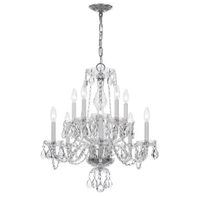 10 Light Polished Chrome Crystal Chandelier Draped In Clear Hand Cut Crystal - C193-5080-CH-CL-MWP