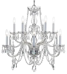 12 Light Polished Chrome Crystal Chandelier Draped In Clear Hand Cut Crystal - C193-1135-CH-CL-MWP