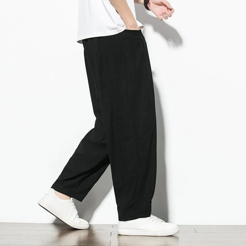 2023 Spring Autumn Corduroy Casual Man Pants Harajuku Loose Fit Ankle-length Harem Men's Pants