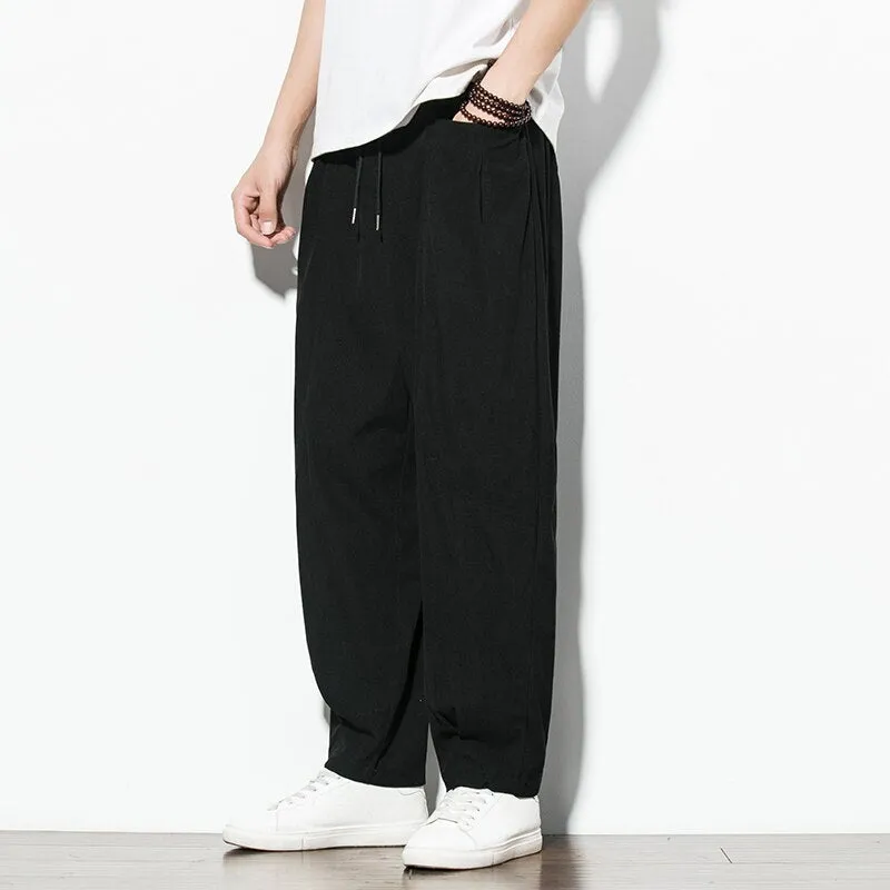 2023 Spring Autumn Corduroy Casual Man Pants Harajuku Loose Fit Ankle-length Harem Men's Pants