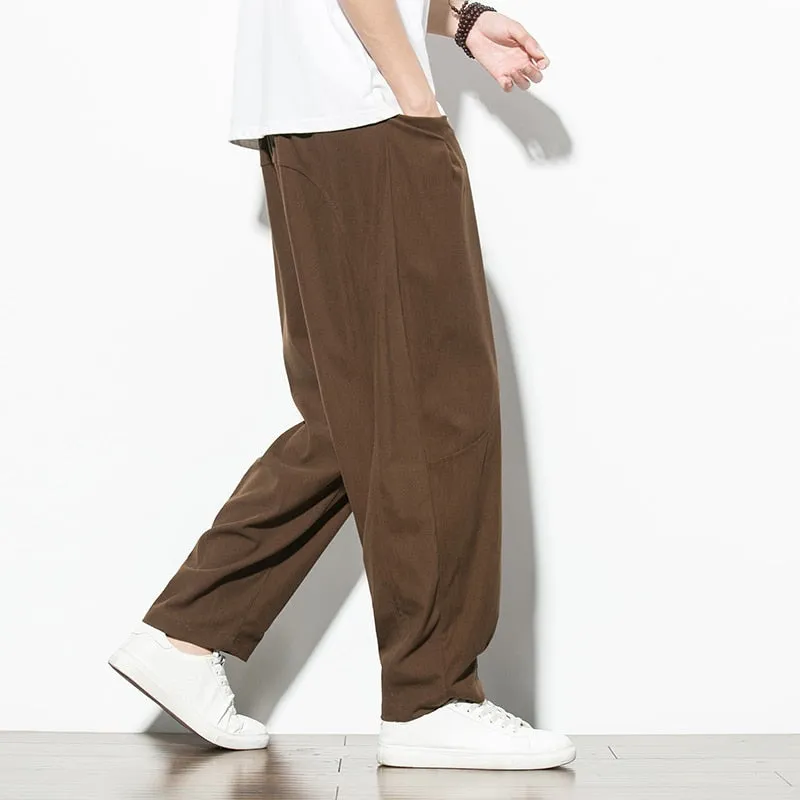 2023 Spring Autumn Corduroy Casual Man Pants Harajuku Loose Fit Ankle-length Harem Men's Pants