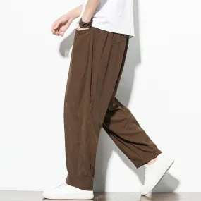 2023 Spring Autumn Corduroy Casual Man Pants Harajuku Loose Fit Ankle-length Harem Men's Pants