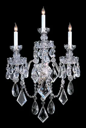 3 Light Polished Chrome Crystal Sconce Draped In Clear Hand Cut Crystal - C193-1043-CH-CL-MWP