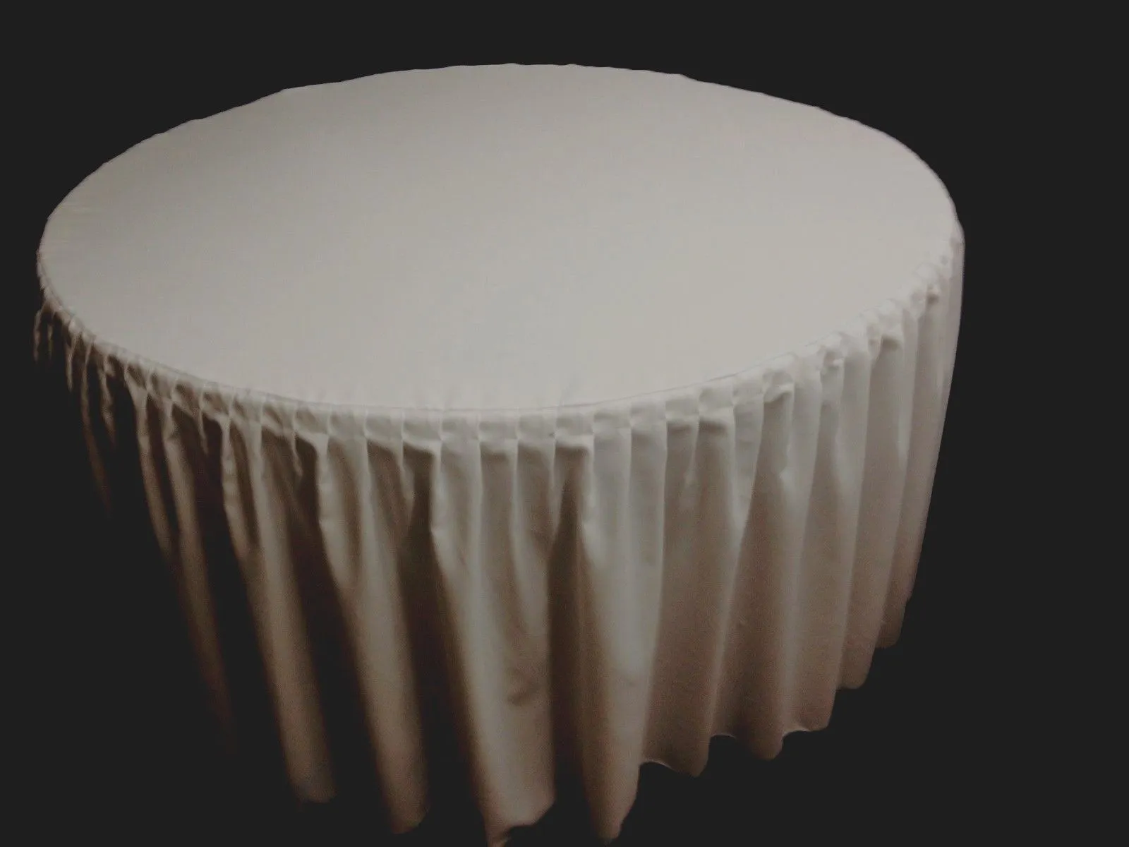 72" Round Pleated Table Cover Skirt Polyester w/ Top Topper tablecloth 18 COLOR"