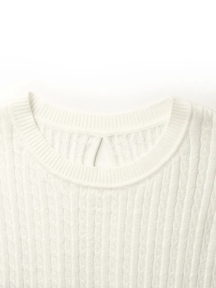 Acetate Knitted Striped Pullover Women Knit Top