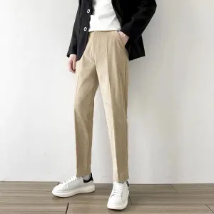 Advbridge -  Autumn Winter Men's New Fashion Casual Suit Pants Male Work Thick Corduroy Trousers Men Solid Color Straight Pants H548