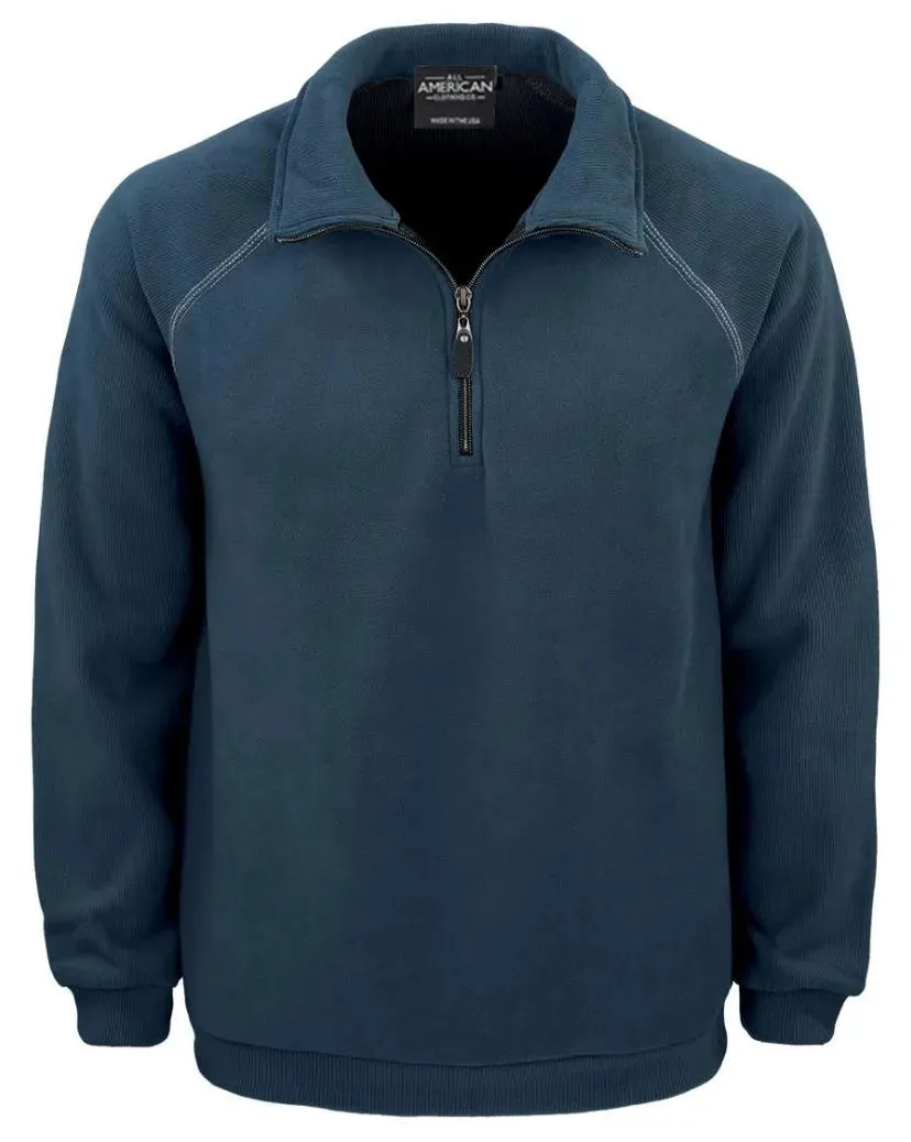 All American Clothing Co. - Men's 1/4 Zip Fleece Corduroy Pullover