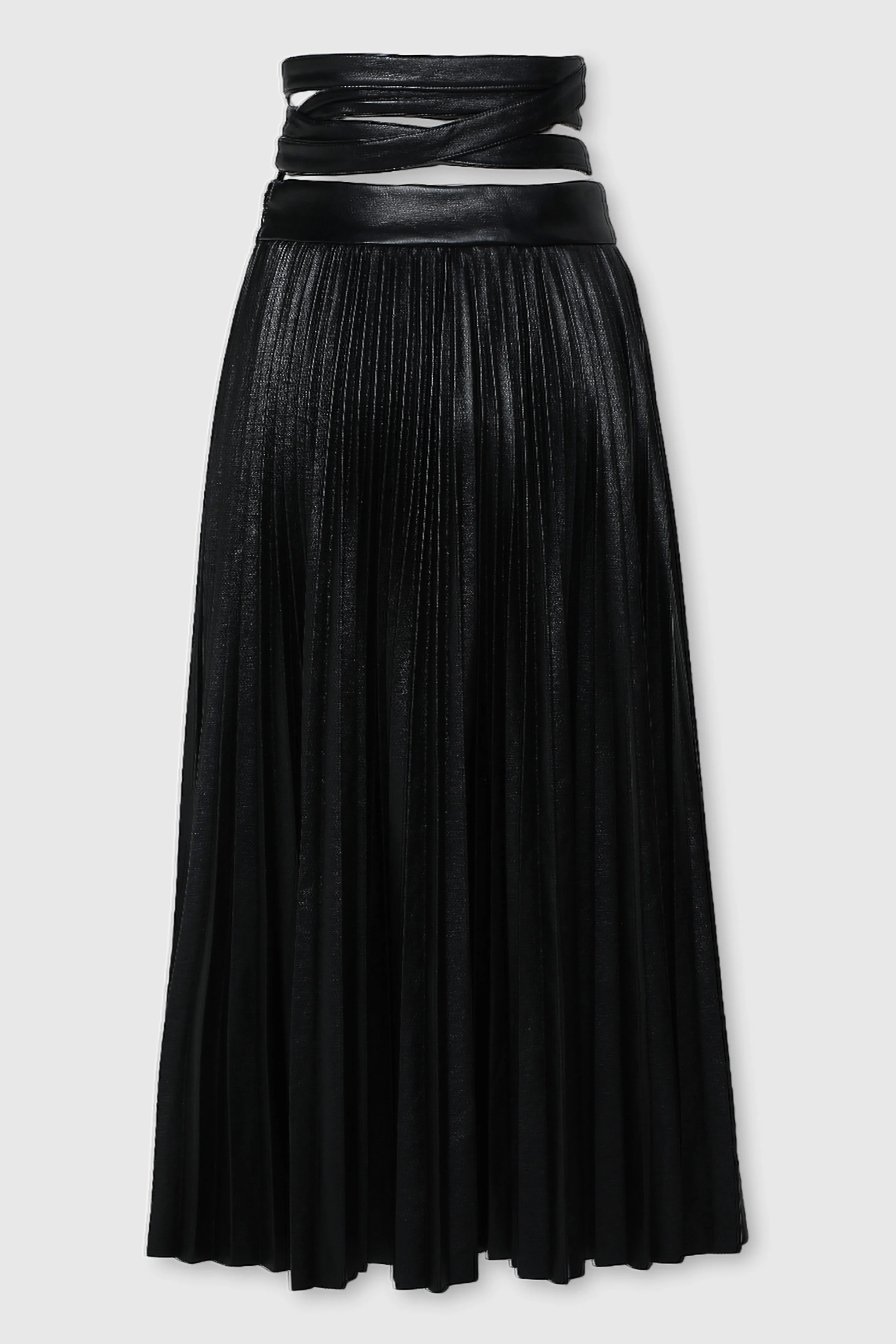 ALLEGRA VEGAN LEATHER PLEATED SKIRT