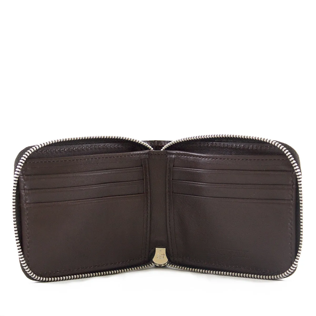 Alligator Embossed Leather Zip-Around Wallet | h7573