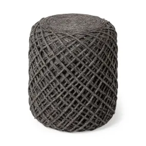 Allium Pouf Gray Wool & Polyester