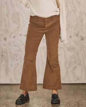 Anne Maternity Corduroy Flare Pants- Camel