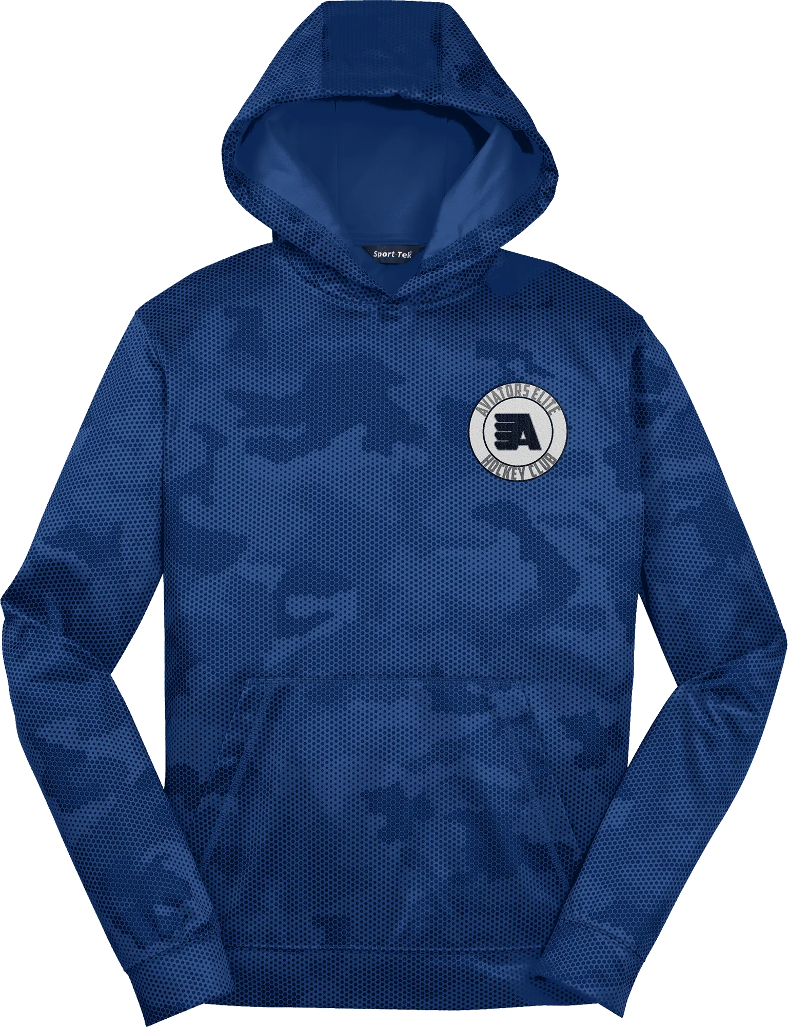 Aspen Aviators Youth Sport-Wick CamoHex Fleece Hooded Pullover