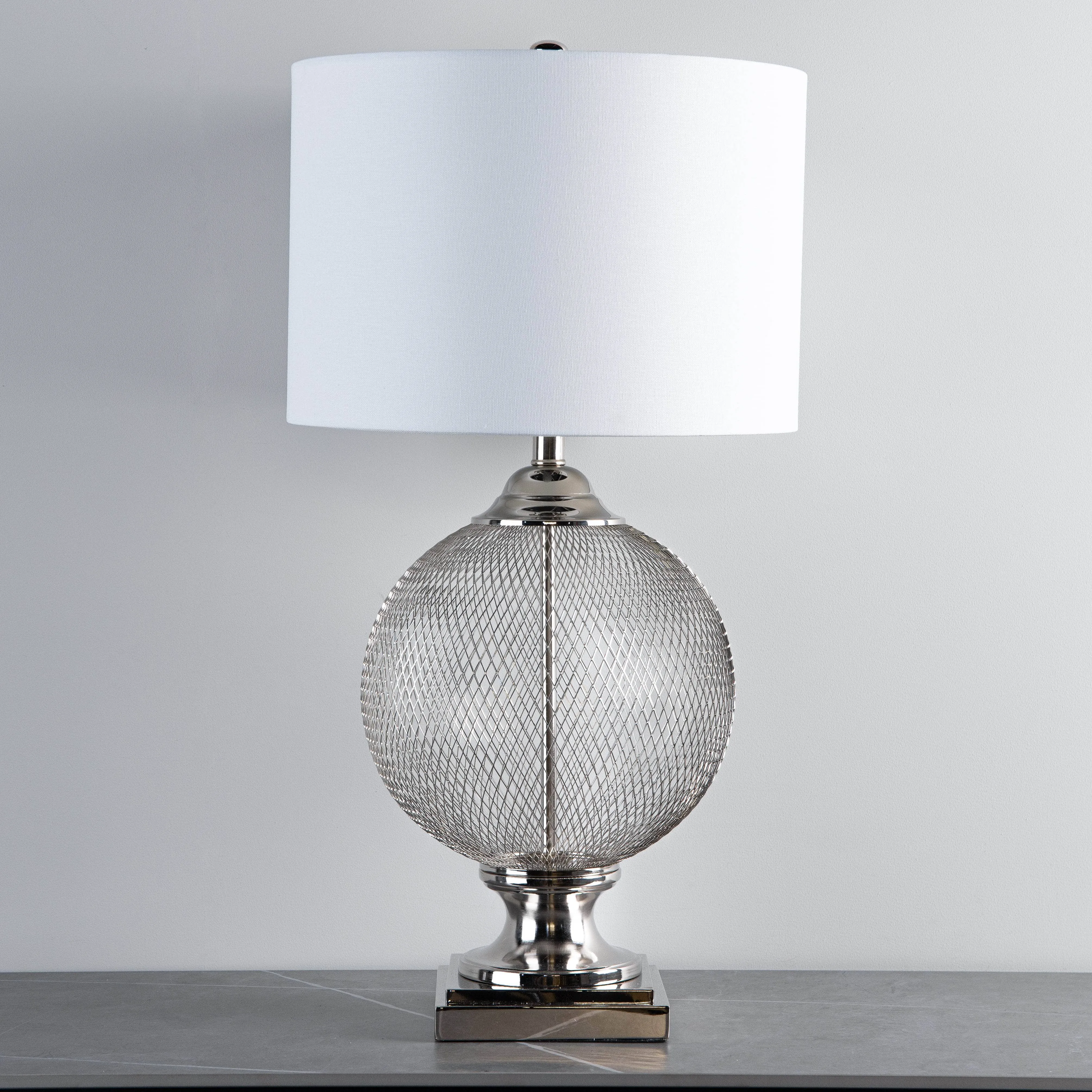 Athens White Wire Mesh Table Lamp