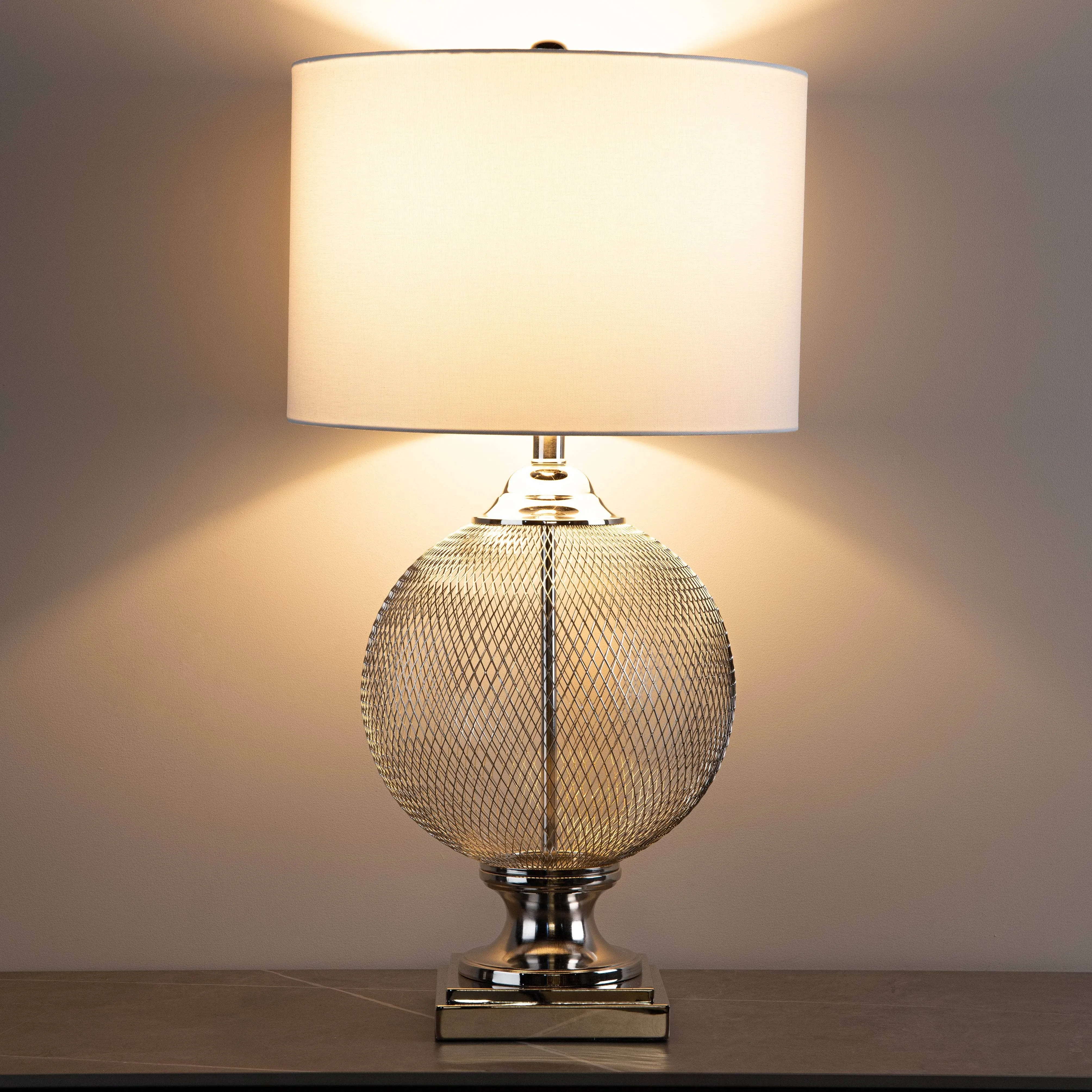 Athens White Wire Mesh Table Lamp