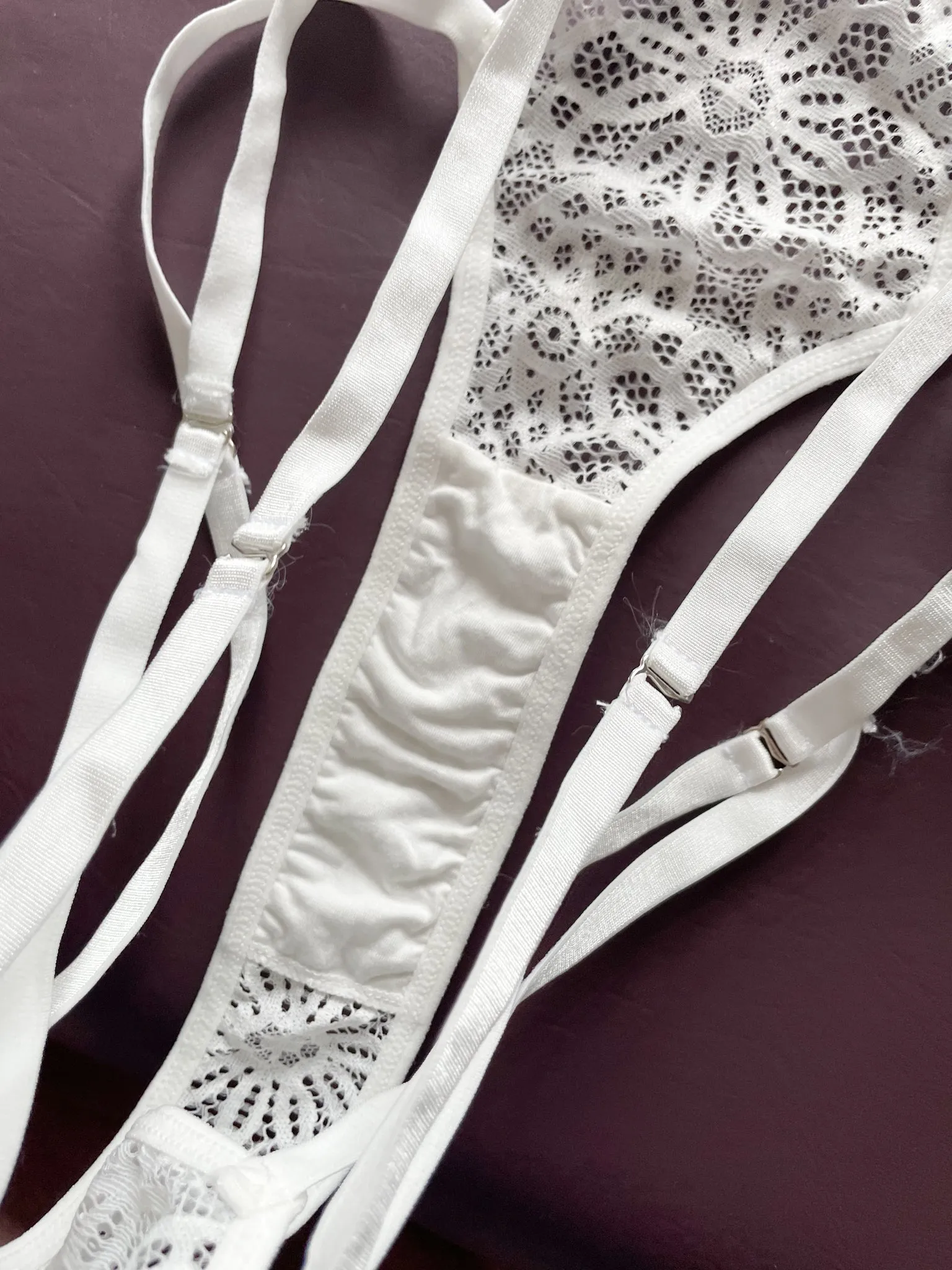 Avid Love White Lace Strappy Cutout Lingerie Set NWT - M/L