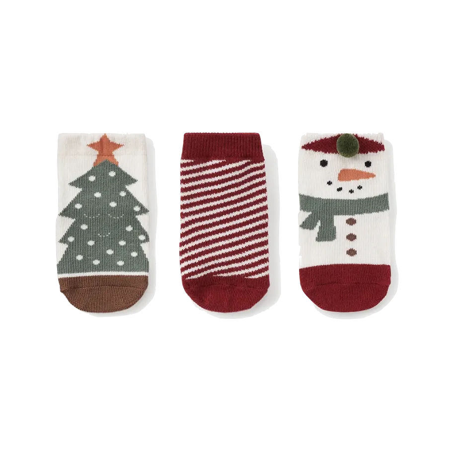 BABY CHRISTMAS SOCKS - 3 PACK