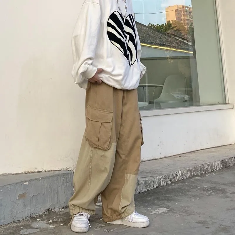 Baggy Crunch Cargo Loose Pants