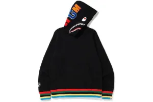 Bape Shark Line Rib Pullover Hoodie Black