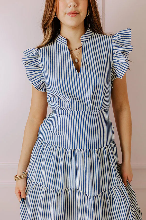 Bayside Brunch Stripe Midi in Navy