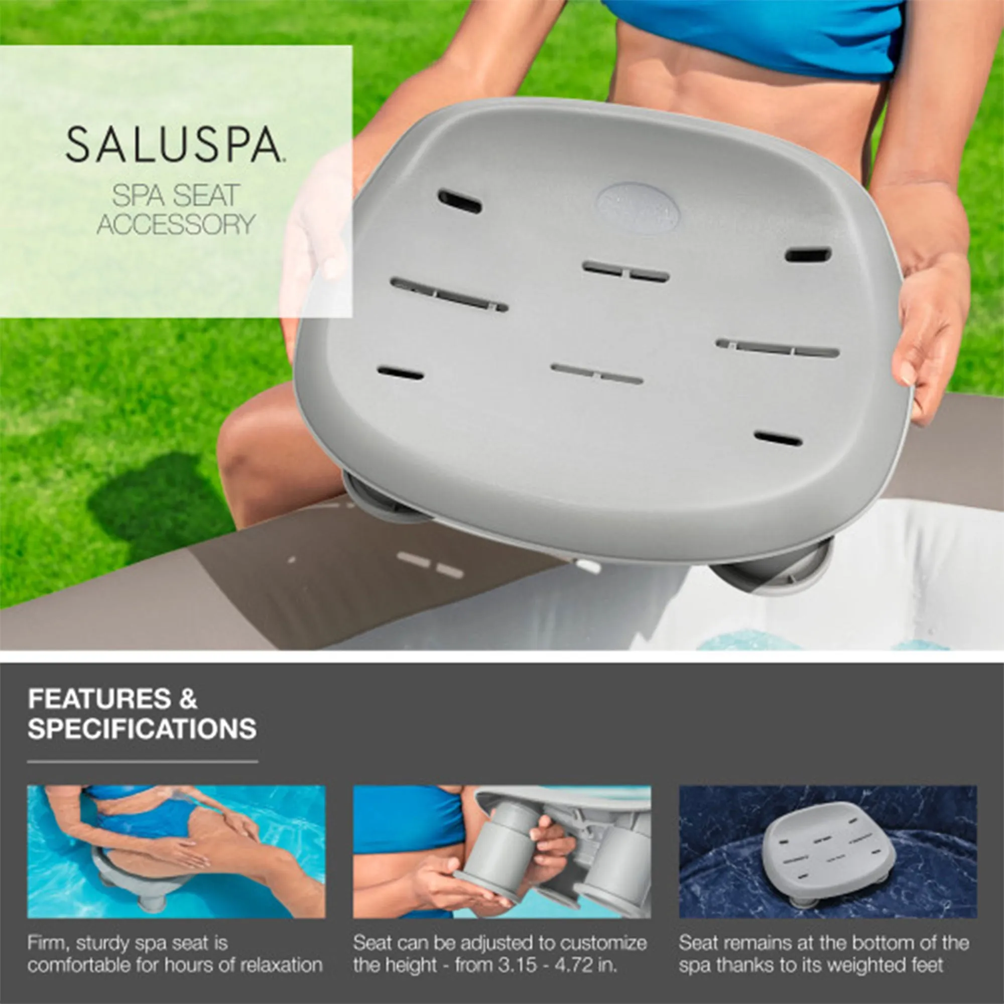 Bestway SaluSpa Cancun Inflatable Hot Tub   Bestway SaluSpa Non Slip Spa Seat