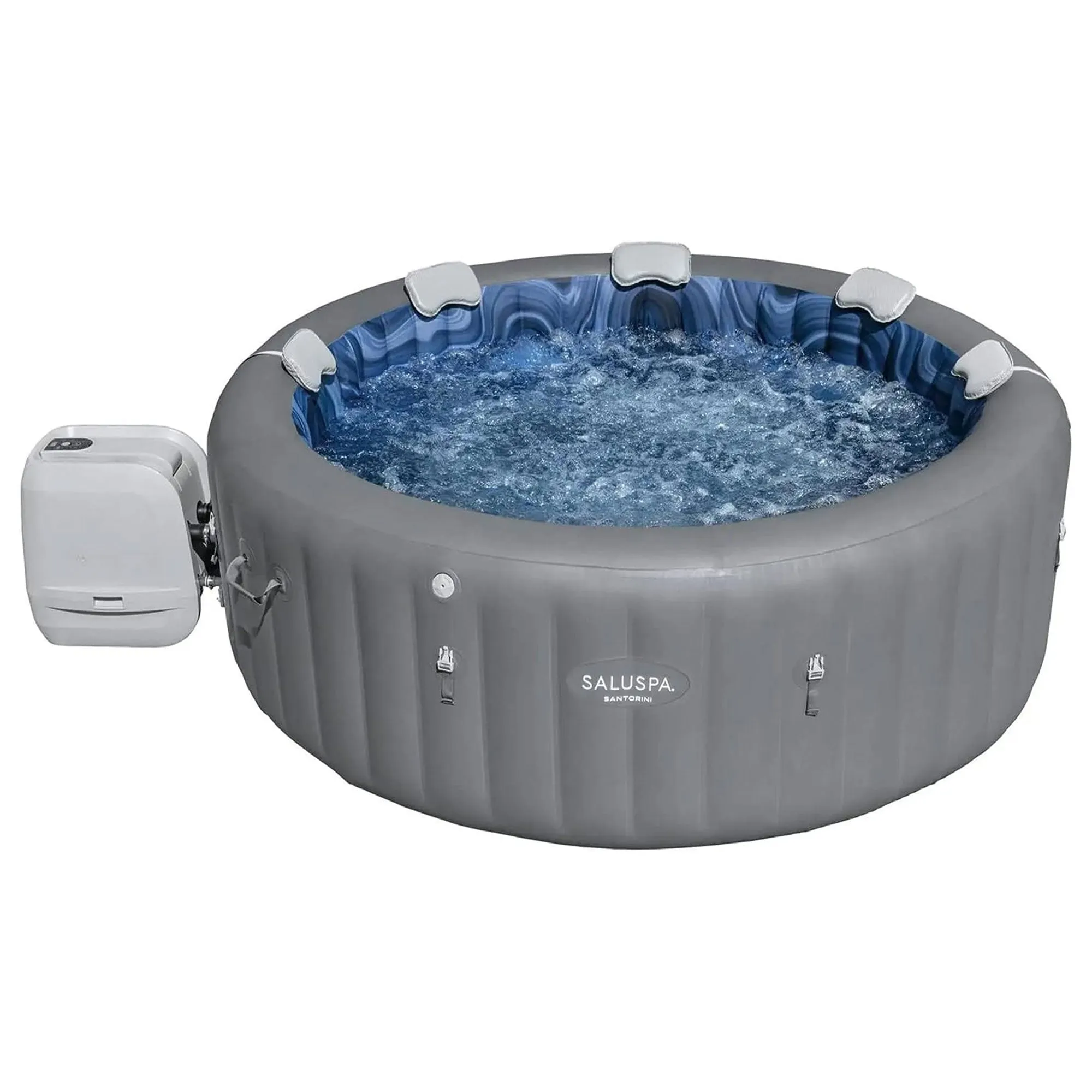 Bestway SaluSpa Santorini HydroJet Hot Tub w/Set of 2 SaluSpa Pool and Spa Seat