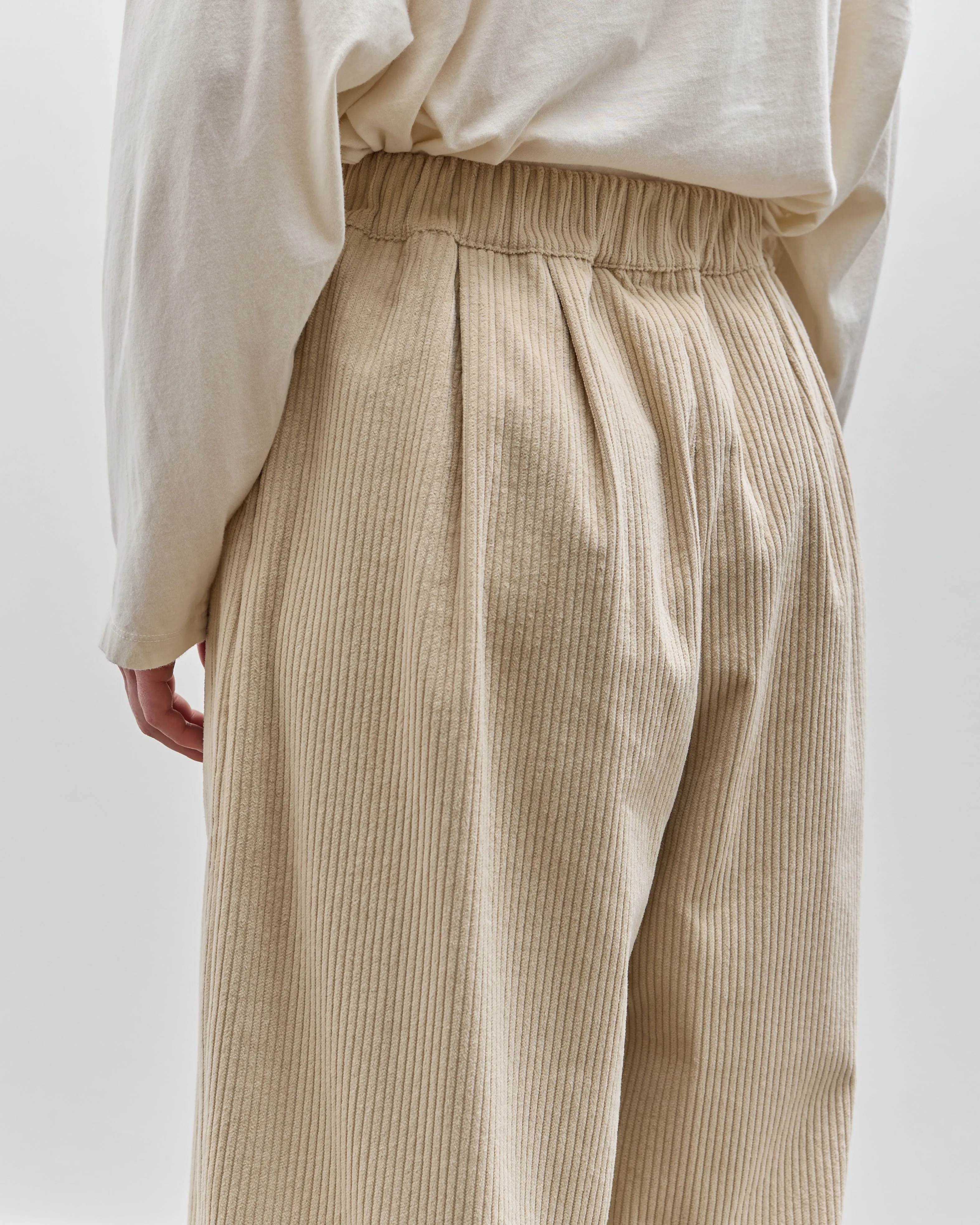 Black Crane Corduroy Wide Pants, Ivory