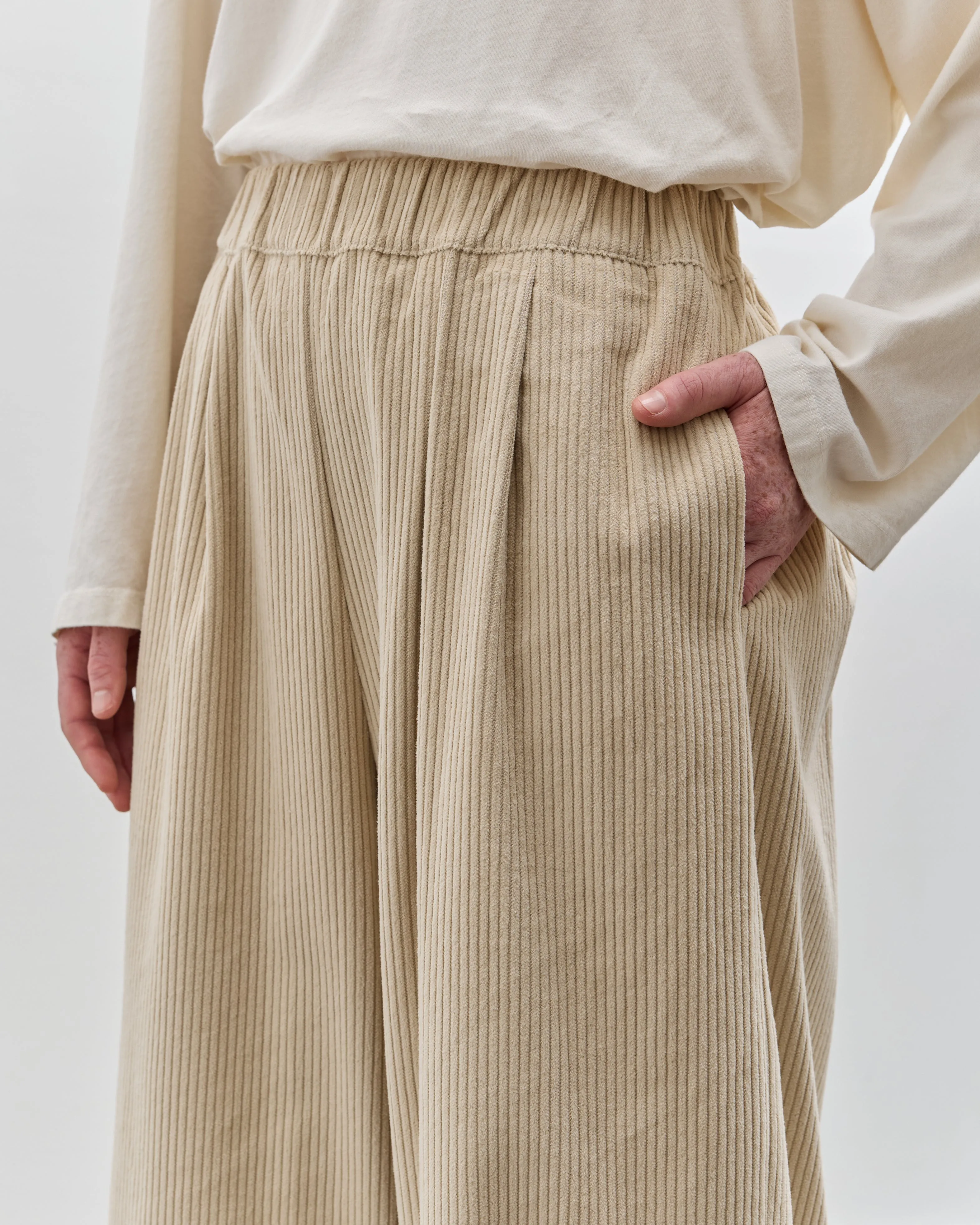 Black Crane Corduroy Wide Pants, Ivory