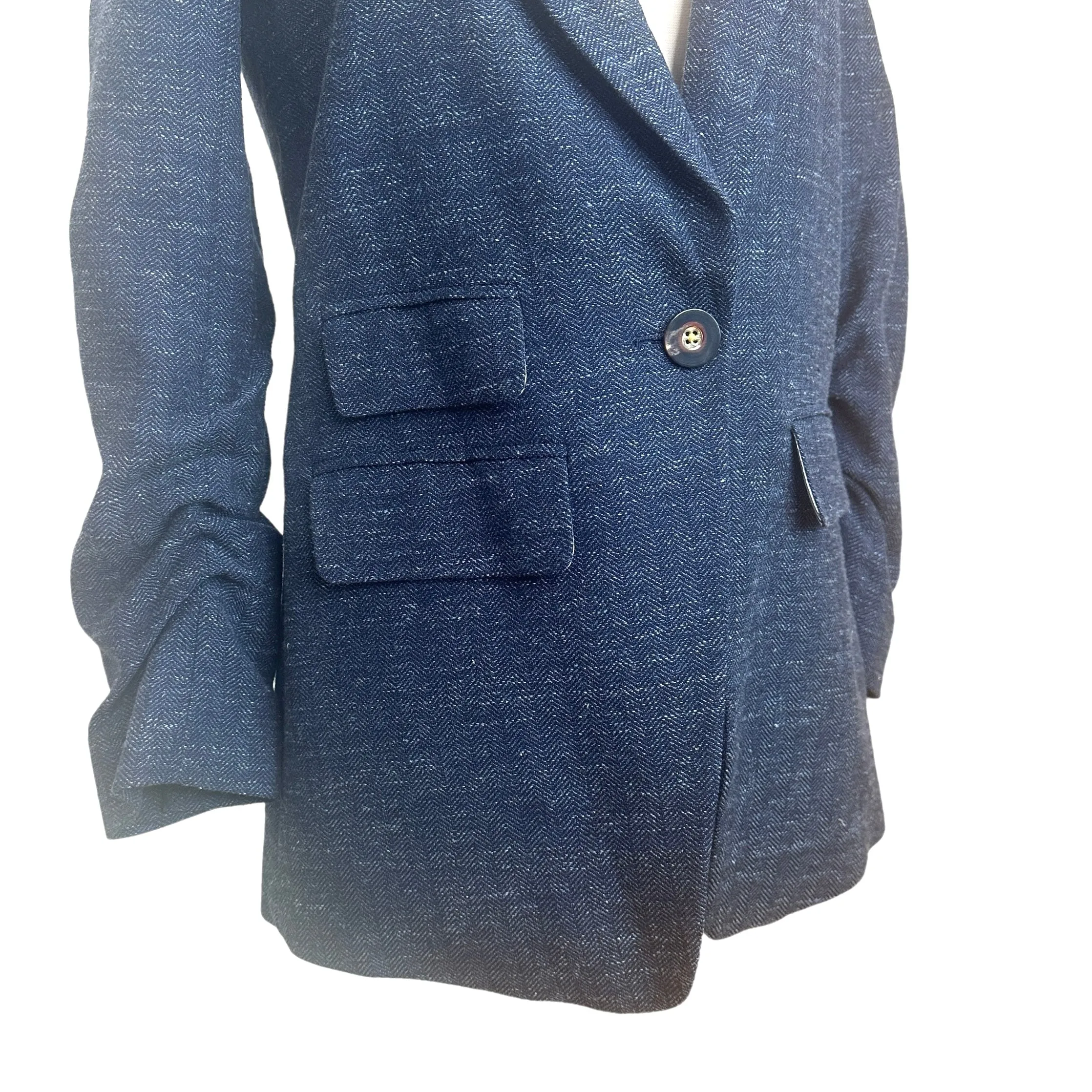 Blue Linen Blazer & Pants Set - 0