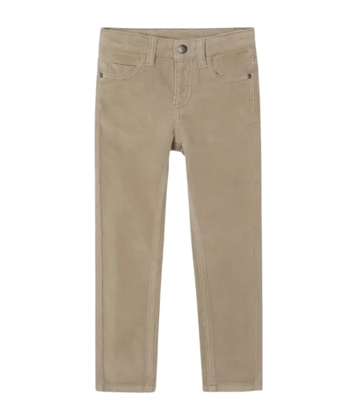 Boy's Corduroy Slim Fit Pants- Walnut