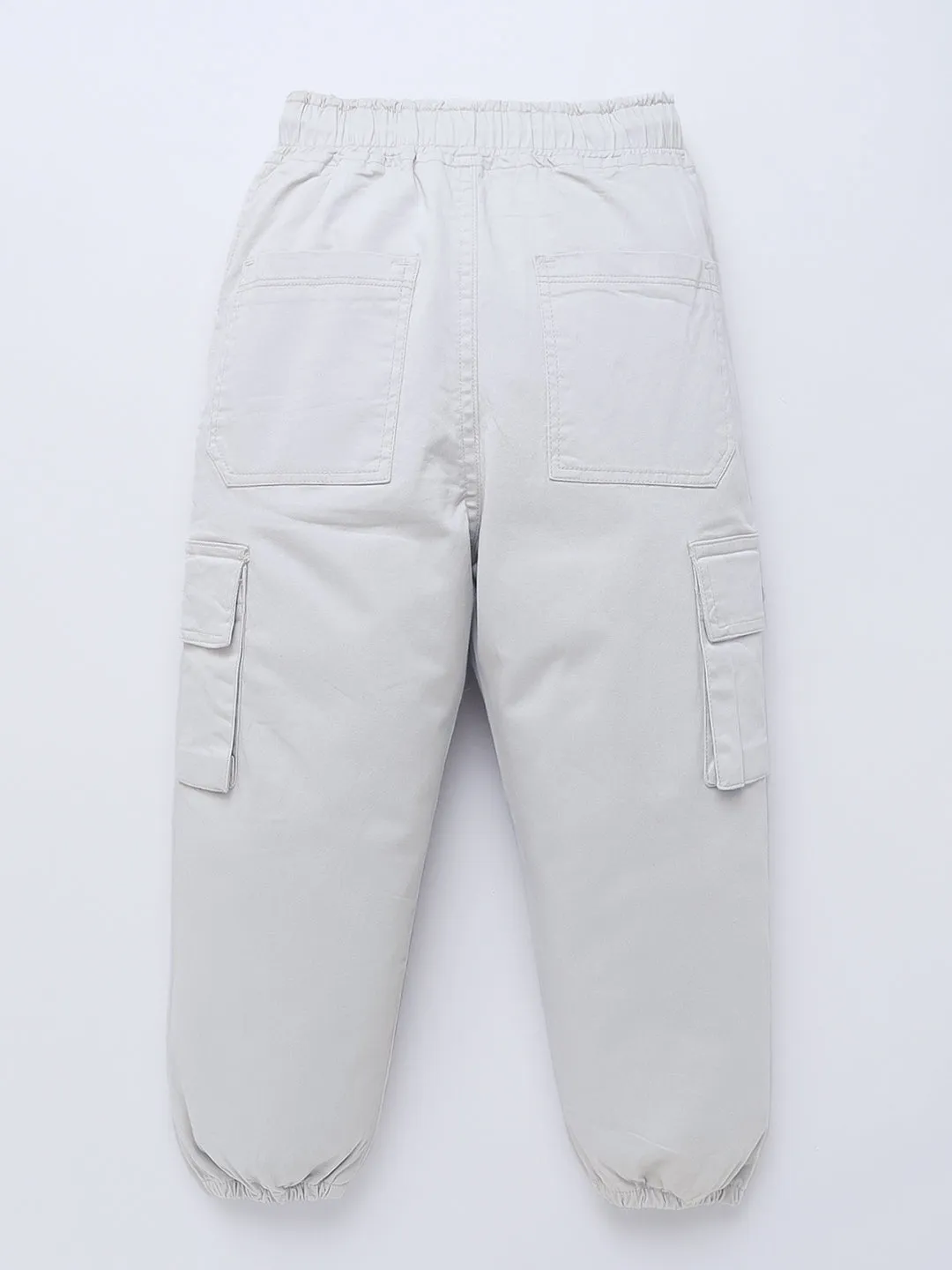 Boys Cotton Light Grey Cargo