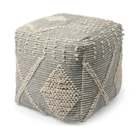 Brinket Pouf Gray/Cream Polyester