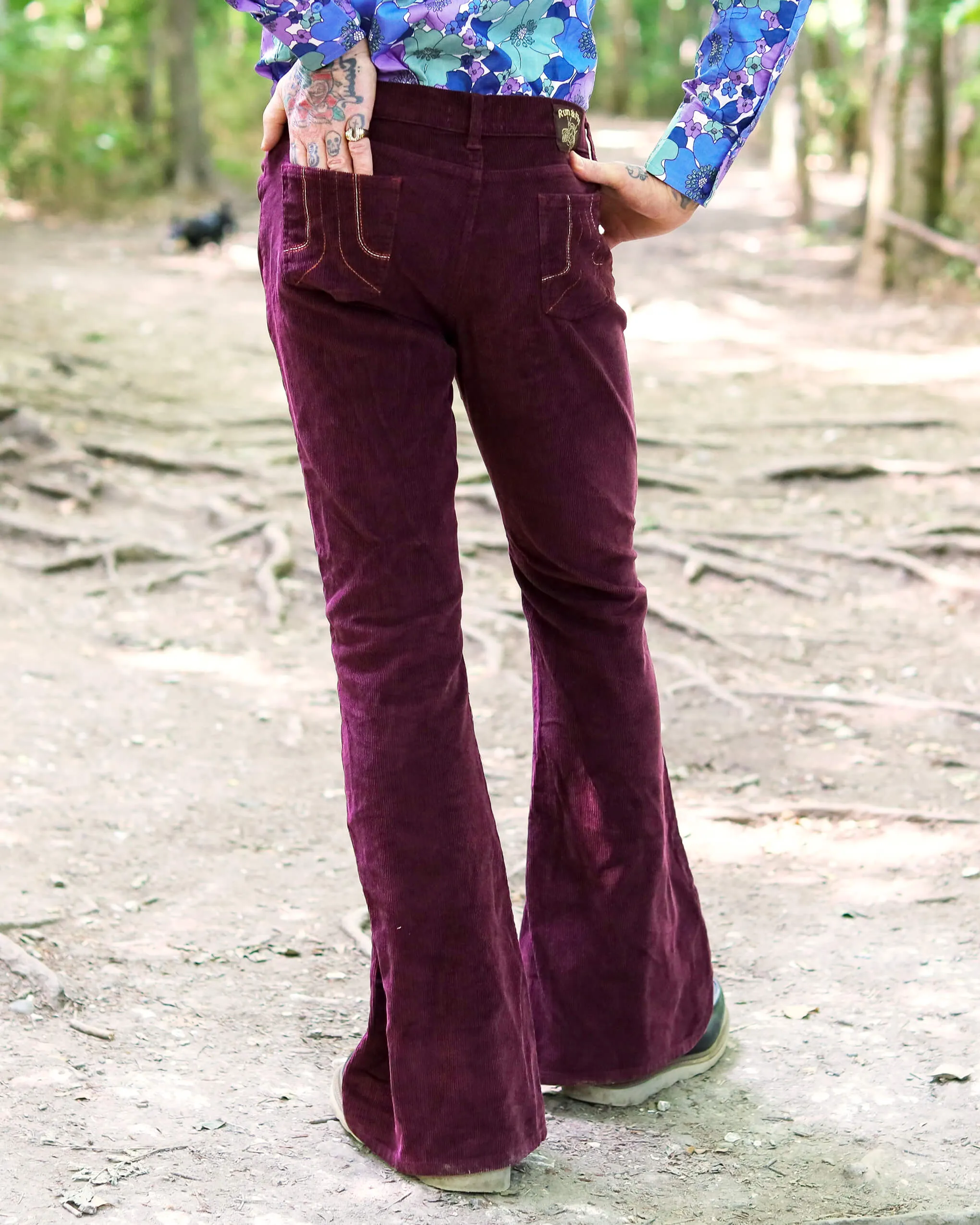 Burgundy Corduroy Bell Bottom Super Flares