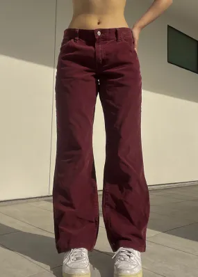 Burgundy Levi's 550 Corduroy Flares (M)