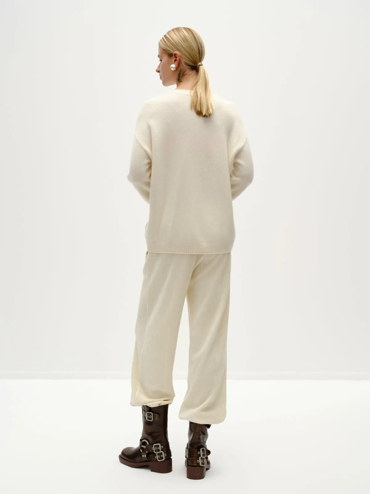 Casual White Split Pants