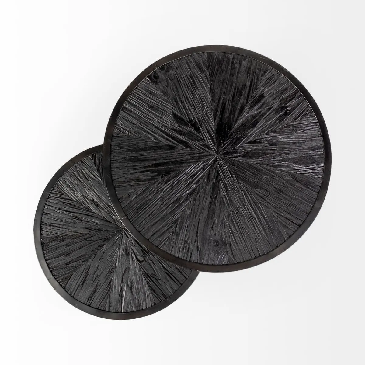 Chakra Accent Table Black Wood | Black Metal