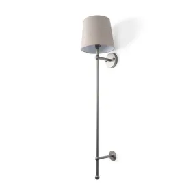 Chester Wall Sconce Gray Metal | Beige Shade