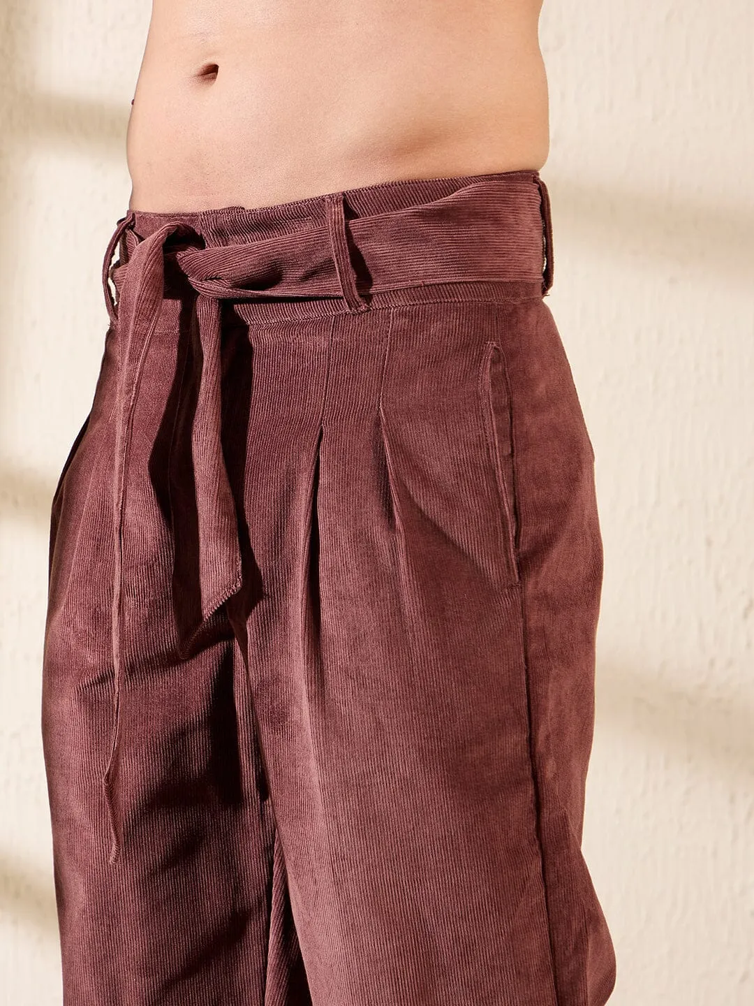 Chocolate Corduroy Korean Pants