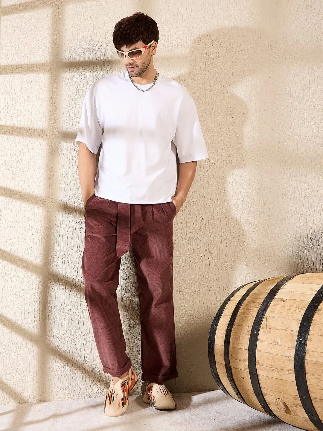 Chocolate Corduroy Korean Pants