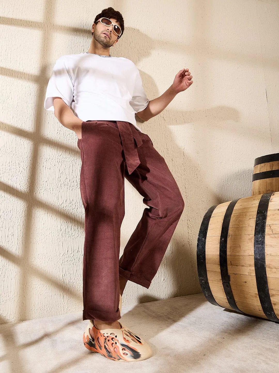 Chocolate Corduroy Korean Pants