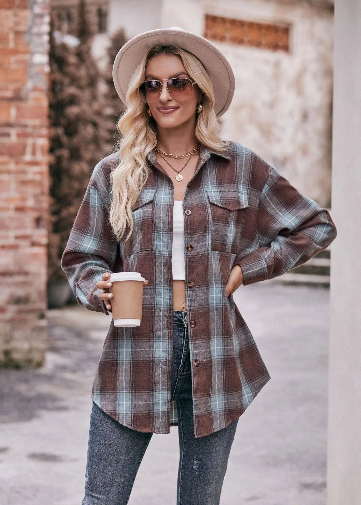 Coffee Plaid Flannel