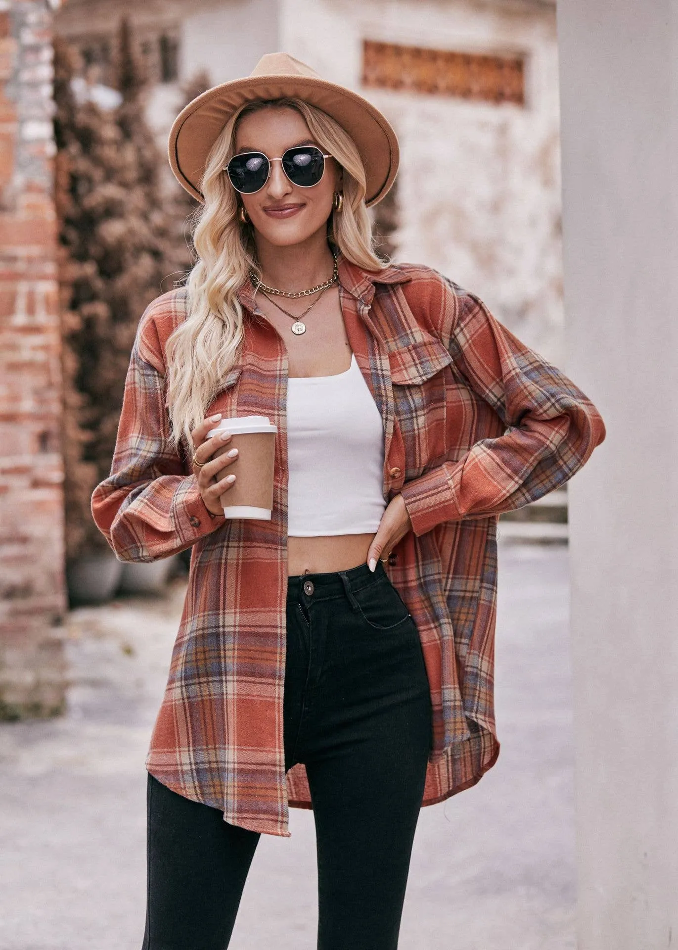 Coffee Plaid Flannel