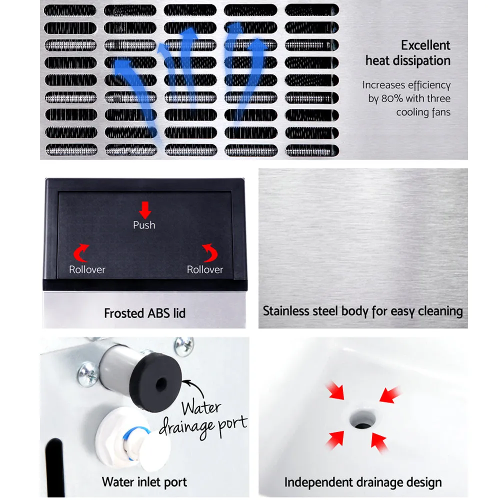 Commercial 15KG Ice Making Machine Stainless Steel Ice Cube Maker