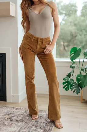 Cordelia Bootcut Corduroy Pants in Camel