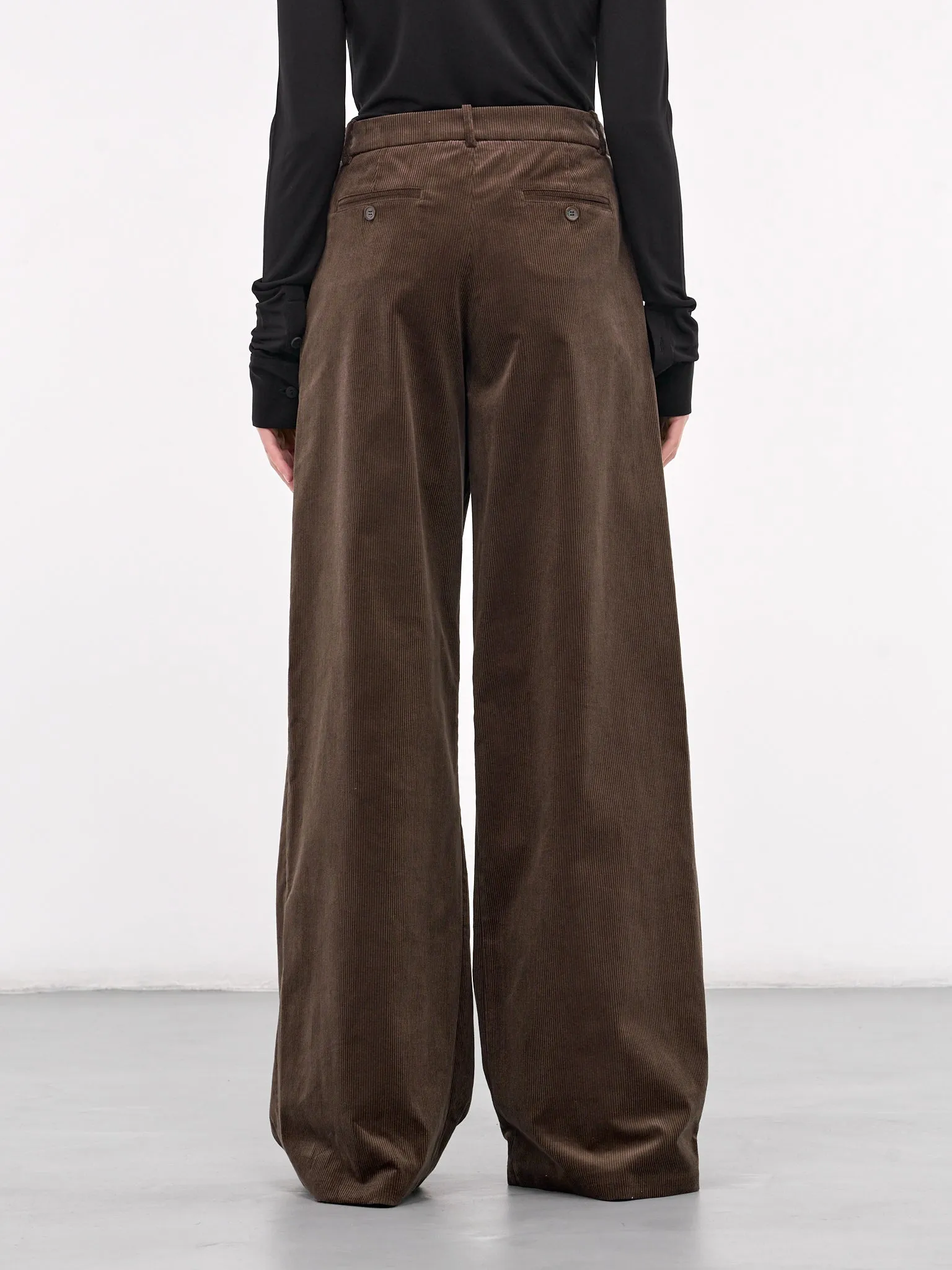 Corduroy Wide Leg Trousers (01-120924-BROWN)