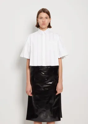 Cotton Blend Pleated Shirt