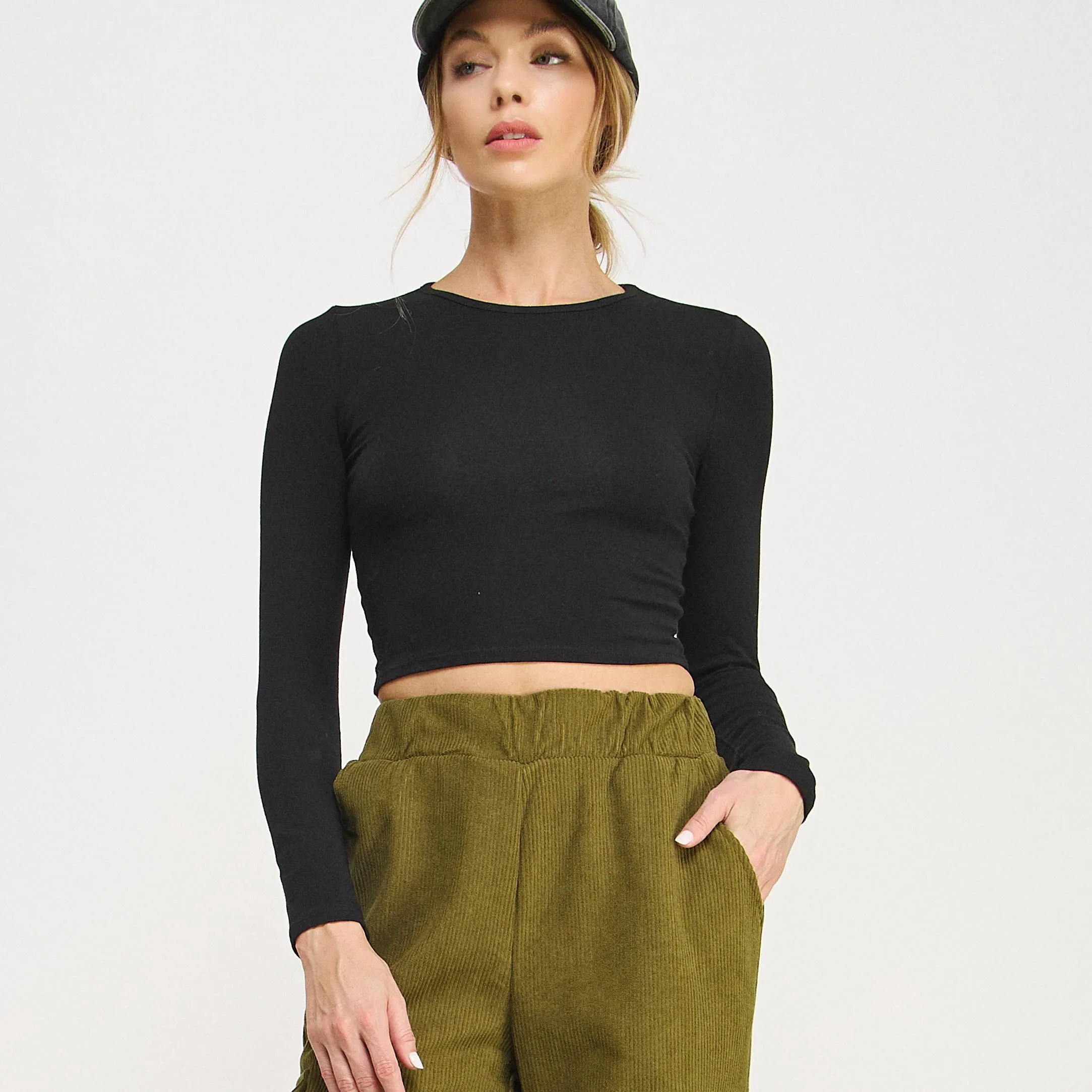 Cotton Cropped Long Sleeve