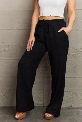 Dainty Delights Textured High Waisted Pant in Black