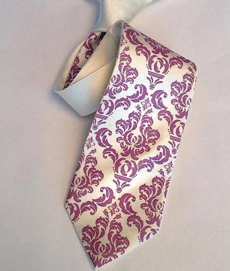 Damask Print Necktie