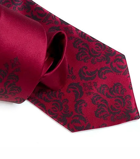 Damask Print Silk Necktie