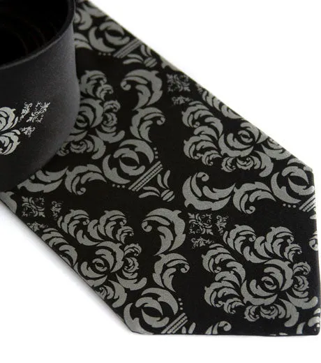 Damask Print Silk Necktie